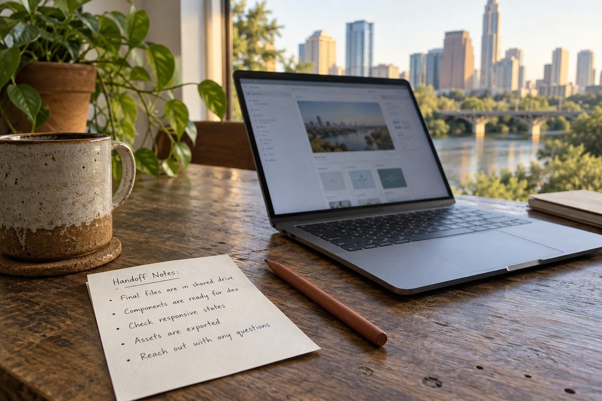 Handoff notes beside a completed interface